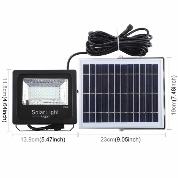 30W Ultra-thin IP66 Waterproof Solar Powered Timing LED Flood Light