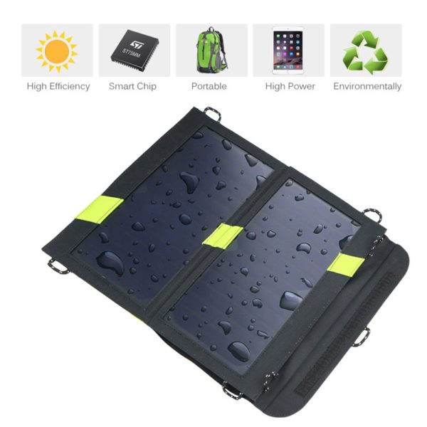 ALLPOWERS 14W 5V Solar Panels Fold Portable Solar Panel Charger Dual